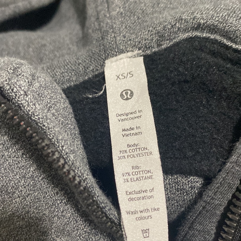 Lululemon Xs/S Half Zip Scuba Dark Heather Grey - Picture 2 of 3